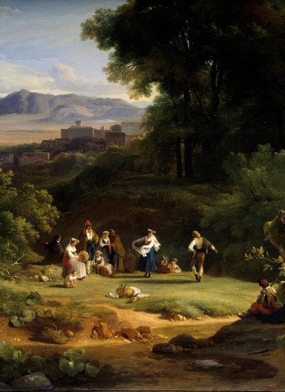 A paisagem inspira na vista de Frascati. Pintura de Achille Michallon de Achille Etna Michallon