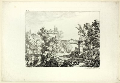 Paisagem, placa IV de Achille Etna Michallon