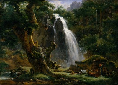 Cachoeira em Mont-Dore, 1818. de Achille Etna Michallon