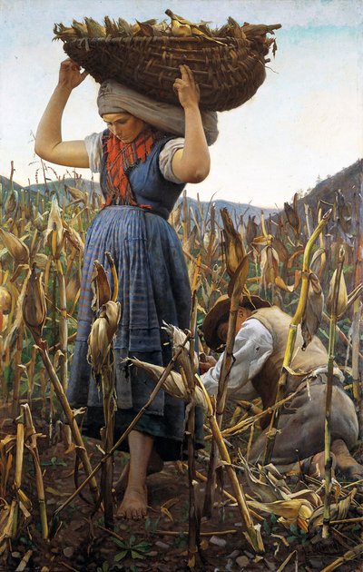 A colheita do milho, 1881. de Achille Glisenti