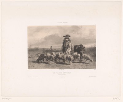 Agricultor de Auvergne com gado bovino e ovino
Le Fermier Auvergnat (título sobre o objecto)
Impressões após pinturas da Escola Moderna (título da série)
L