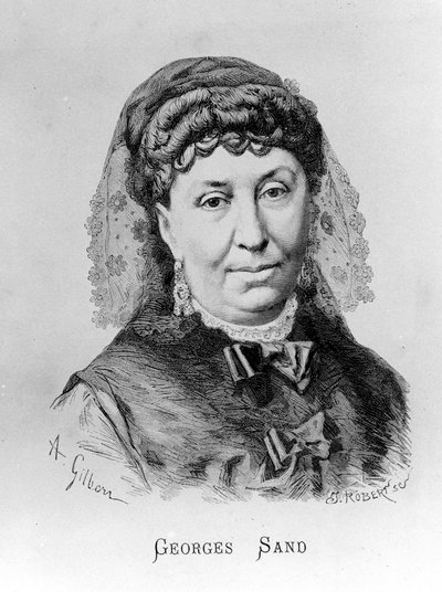 Retrato de George Sand (Aurore Dupin, Baronne Dudevant) (1804-1876) por A. Gilbern de Achille Isidore Gilbert
