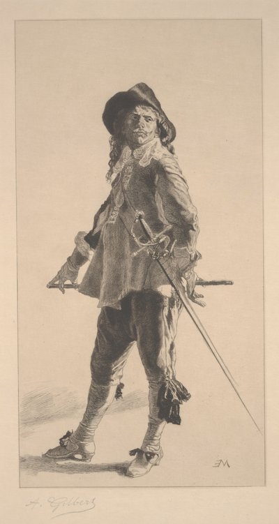 O duelista, impressão feita por Jean Louis Ernest Meissonier de Achille Isidore Gilbert