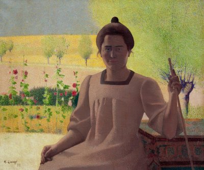 Contrejour - Retrato da esposa do artista de Achille Lauge