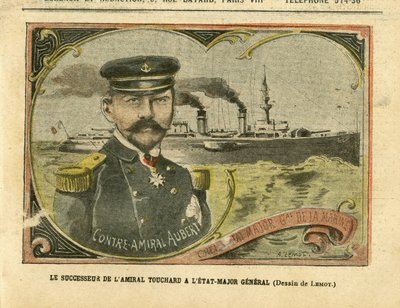 Ilustração de Achille Lemot (1846-1909) em Le Pelerin, 27/08/05 - O sucessor do Almirante Touchard no Estado-Maior General - Armee, Marine Marine Balneaire, Estado-Maior, Navios de Guerra - Almirantes Almirantes, Aubert Marie Jacques Charles (1848-1915), T de Achille Lemot