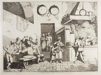 O improvisador numa osteria de Achille Pinelli
