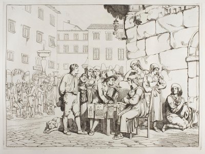 O escritor na Piazza Montanara de Achille Pinelli