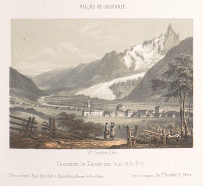 Zicht op de Aiguille de Bionnassay met gletsjer
Aiguille et Glacier de Bionnassay (título sobre o objecto)
Herinnering aan Chamonix-Mont-Blanc (título da série)
Museum du Mont-Blanc (título da série sobre o objecto) de Ad. Cuvillier