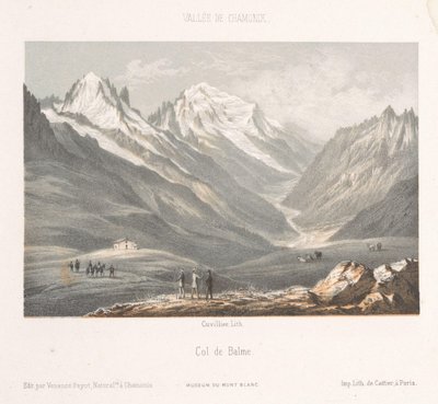 Vista da aldeia de Les Planards na estrada para Montenvers
Les Planaz, chemin du Montanvert (título sobre o objecto)
Memória de Chamonix-Mont-Blanc (título da série)
Museum du Mont-Blanc (título da série) de Ad. Cuvillier