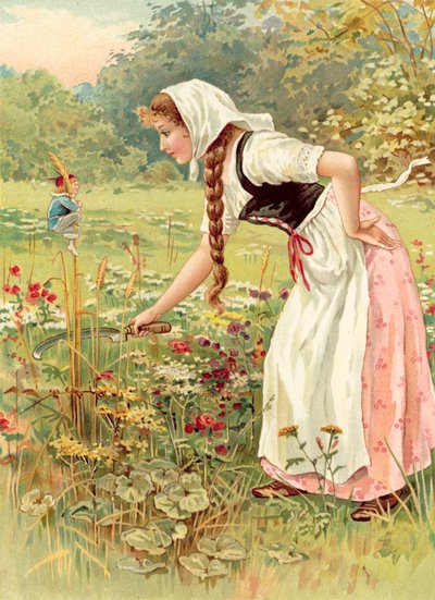Hop-o-My-Thumb e Servindo-Empregada (chromolitho) de Ada Dennis