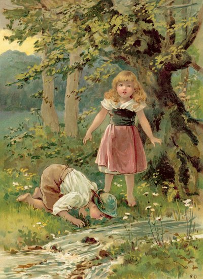 O irmão que bebe do ribeiro (chromolitho) de Ada Dennis