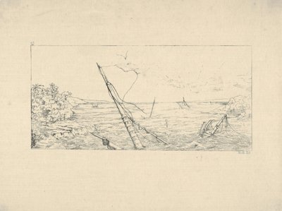 Stone Blockade off Charleston, Carolina do Sul de Confederate War Etchings, 1861-63. de Adalbert John Volck