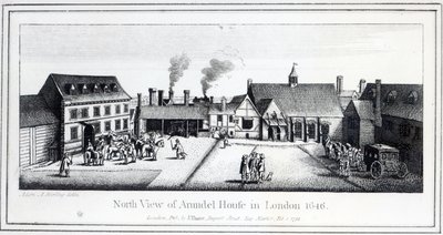 Vista Norte da Casa Arundel em Londres, gravada por Wenceslaus Hollar em 1646 e publicada em 1792 de Adam Alexius Bierling
