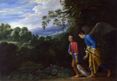 Tobias e o Arcanjo Rafael, c.1650 de Adam Elsheimer