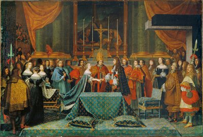 Celebração do casamento de Luís XIV e Maria Teresa da Áustria (pintura sobre tela) de Adam Frans van der Meulen