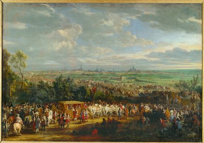 Entrada de Luís XIV e de Maria Teresa de Áustria em Arras ... (pintura sobre tela) de Adam Frans van der Meulen