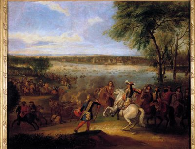 A Passagem do Reno por Luís XIV (1638-1715) antes de Tolhuis 12/07/1672 Pintura de Adam Frans Van der Meulen (1632-1690) Sol. 0,6x0,7 m de Adam Frans van der Meulen