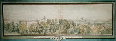 Vista de Paris da Oficina Gobelins (wc no papel) de Adam Frans van der Meulen