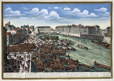 Le Pont Marie após a sua reconstrução - em "Paris" de Perelle de Adam Perelle