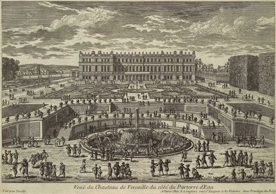Vista de Versalhes, fachada do jardim, década de 1680 de Adam Perelle
