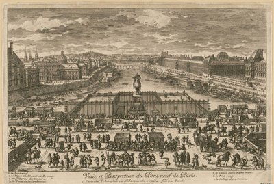 Vista da Pont Neuf em Paris, segunda metade do século XVII.. de Adam Perelle