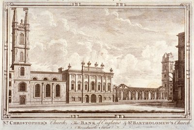 Banco da Inglaterra, St Christopher-le-Stocks e St Bartholomew-by-the-Exchange, Londres, c1775 de Adam Smith