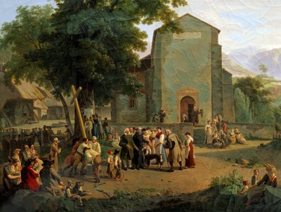 O restabelecimento da adoração após a Revolução. A pintura suíça de Adam Topffer (1766-1847) de Adam Topffer
