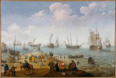 Pintura de Cena de Pesca de Adam Willaerts (1577-1664) Coleção particular do século XVII de Adam Willaerts