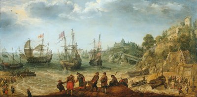 Navios ao largo de uma Costa Rochosa de Adam Willaerts