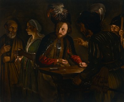 A negação de São Pedro, c.1627 (óleo sobre tela) de Adam de Coster