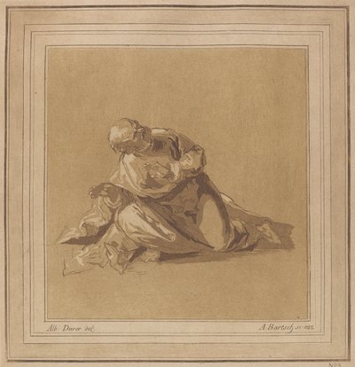 Um Apóstolo Agachado São Pedro, 1785. de Adam von Bartsch
