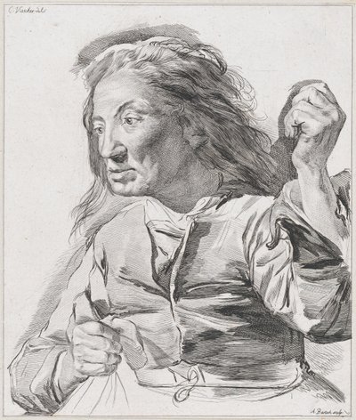 Uma velha com punhos cerrados, 1786. de Adam von Bartsch