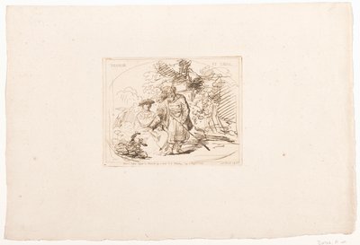 Judah dá ao Tamar o seu anel sinete
Thamar et Judas (título sobre o objecto)
Seis gravuras após desenhos de Rembrandt, conservadas na Hofbibliothek em Viena (título da série)
Six estampes gravées d