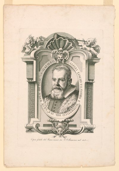 Retrato de Galileu Galilei (1562-1642) de Adamo Fioroni, active first half of 19th century