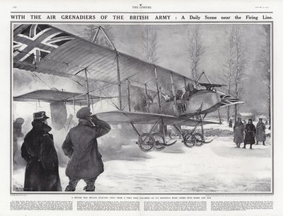 Biplano britânico, em, um, aeródromo, perto, hollebeke, bélgica, primeira guerra mundial de Addison Thomas Millar