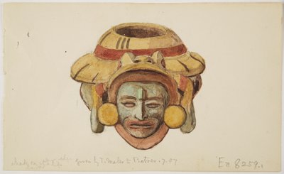 Cinco páginas de desenhos e figuras (aguarela) de Adela Breton