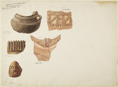 Fragmentos de olaria (aguarela) de Adela Breton