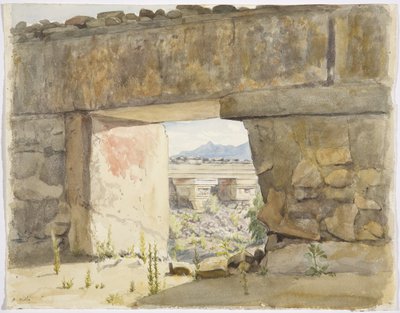 Edifícios em ruínas em Mitla, Oaxaca de Adela Breton