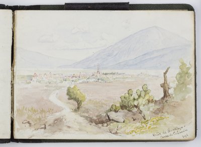 Caderno de desenhos de aquarelas, desenhos e notas, México,1896-1898 (aquarela) de Adela Breton