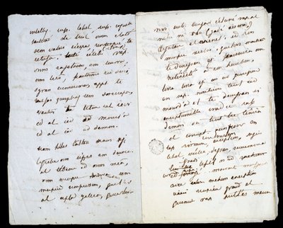 Manuscrito autógrafo de Adele Hugo (segunda filha de Victor Hugo de Adele Hugo