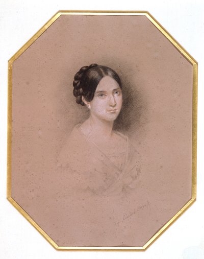 Retrato de Leopoldine Hugo (1824-43) (desenho) de Adele Julie Hugo