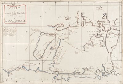 Mapa da busca de Sir John Franklin e da descoberta da Passagem do Noroeste de Admiral Edward Augustus Inglefield