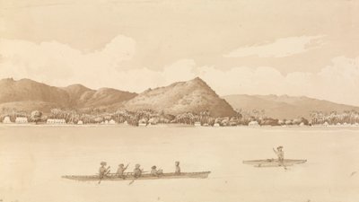 Apia Bay, Upolu, NavigatorsIslands [Samoa] 18 de setembro de 1849 de Admiral Sir Edward Gennys Fanshawe