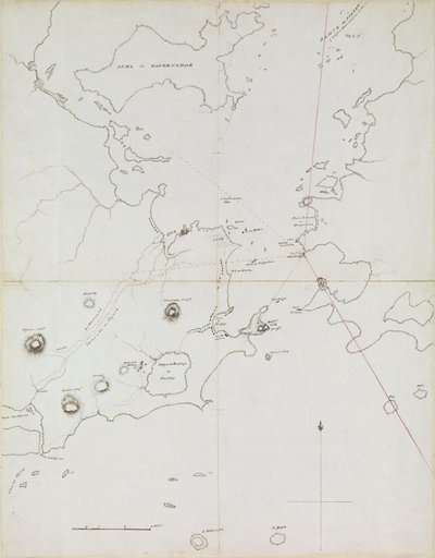 Carta do porto do Rio de Janeiro, Brasil, c.1849 (caneta, tinta) de Admiral Sir Edward Gennys Fanshawe