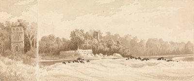 Torre em ruínas no local da antiga cidade do Panamá, destruída por Morgan, o Bucaneiro, em 1670, março de 1850 de Admiral Sir Edward Gennys Fanshawe