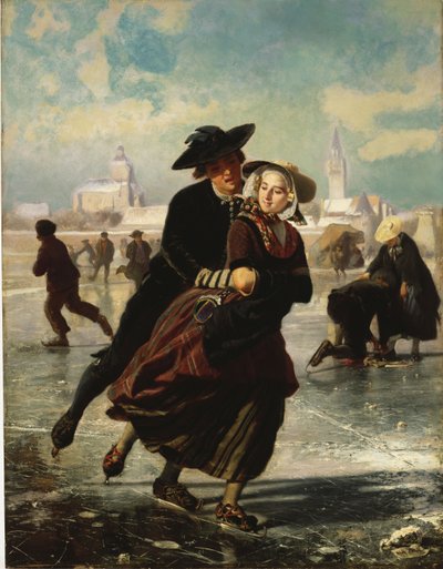 Amantes de Patinação de Adolf Alexander Dillens