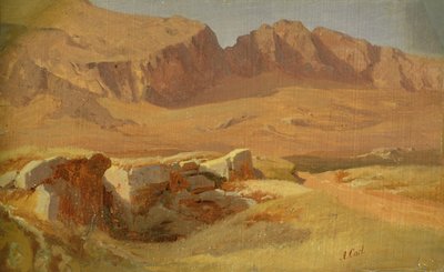 Nas montanhas de Sabine (óleo sobre papel montado no cartão) de Adolf Carl