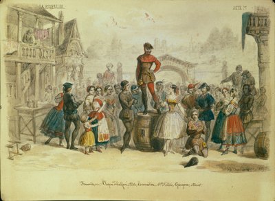 Cenografia para o balé La Esmeralda de C. Pugni, 1849 de Adolf Charlemagne