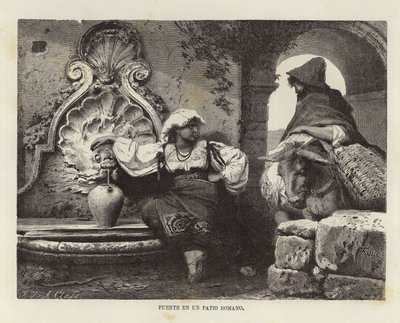 Fonte em um pátio romano de Adolf Closs
