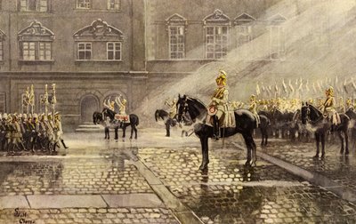 Esquadrão de apoio standard dos Gardes du Corps, guarda-costas do Kaiser alemão (cor litho) de Adolf Closs